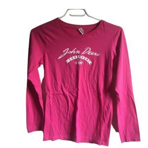 Pink John Deere Long Sleeve Top